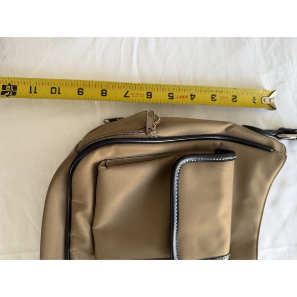 Rosetti Tan Beige Woven Shoulder Bag with Zipper Accent Tote Zip Closure - Picture 2 of 7